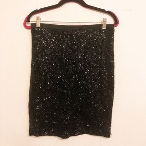 Black Sequin Skirt